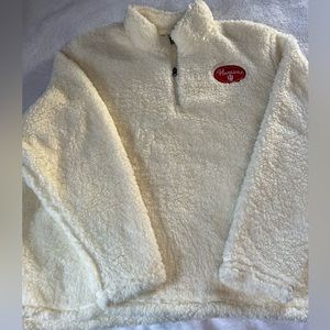 Indiana University off white Sherpa pull over